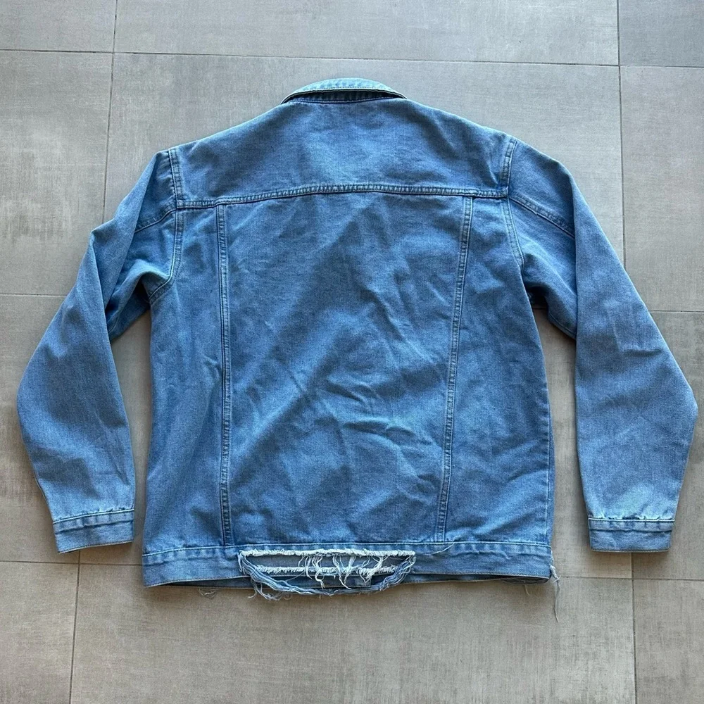 Distressed Denim Jacket - Men’s Medium - Picture 8 of 12
